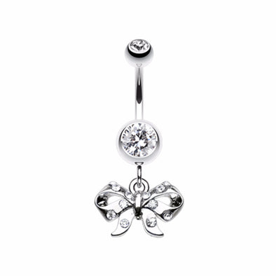 Twinkling Bow Belly Button Ring-WildKlass Jewelry