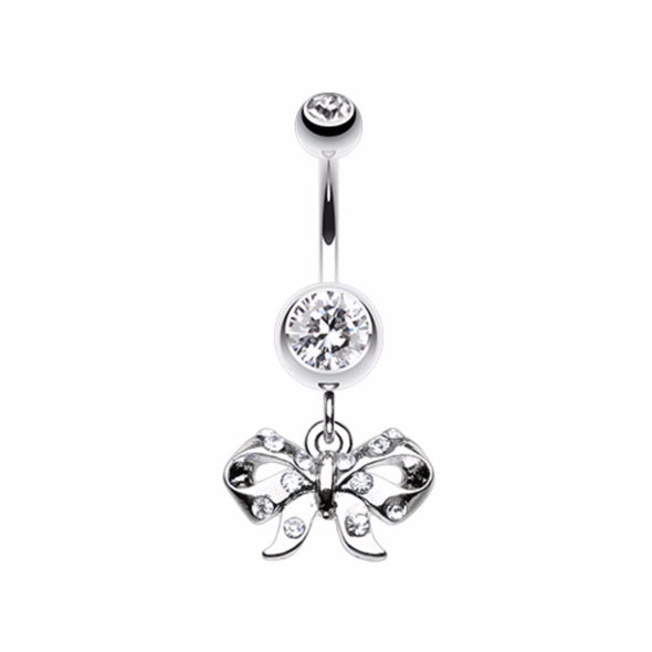 Twinkling Bow Belly Button Ring-WildKlass Jewelry