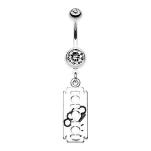Knuckle Razor Blade Belly Button Ring-WildKlass Jewelry