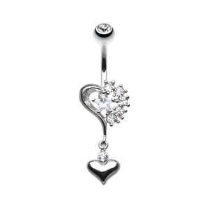 Romantic Double Heart with Star Belly Button Ring-WildKlass Jewelry