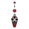 Skull & Crossbones Coffin Belly Button Ring-WildKlass Jewelry