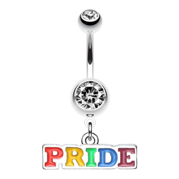Rainbow Pride Dangle Belly Button Ring-WildKlass Jewelry