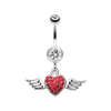 Angel Luster Heart Belly Button Ring-WildKlass Jewelry