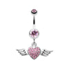 Angel Luster Heart Belly Button Ring-WildKlass Jewelry