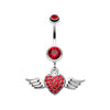 Angel Luster Heart Belly Button Ring-WildKlass Jewelry
