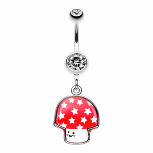 Adorable Mushroom Belly Button Ring-WildKlass Jewelry
