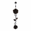 Shimmering Rose Vine Belly Button Ring-WildKlass Jewelry