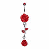 Shimmering Rose Vine Belly Button Ring-WildKlass Jewelry