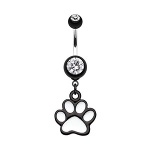 Paw Print Belly Button Ring-WildKlass Jewelry