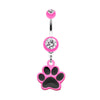 Paw Print Belly Button Ring-WildKlass Jewelry