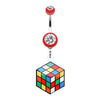 Retro Rubix Cube Belly Button Ring-WildKlass Jewelry