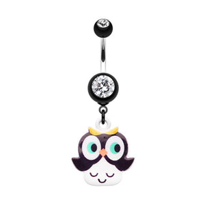 Curious Owl Belly Button Ring-WildKlass Jewelry
