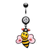 Bumble Bee Love Belly Button Ring-WildKlass Jewelry
