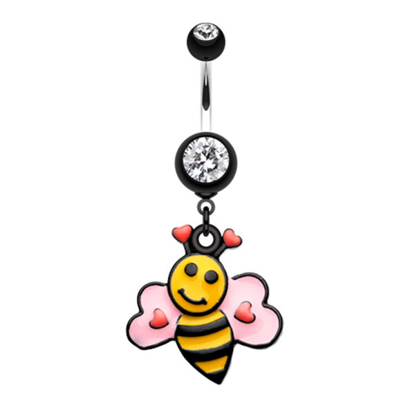 Bumble Bee Love Belly Button Ring-WildKlass Jewelry