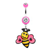 Bumble Bee Love Belly Button Ring-WildKlass Jewelry