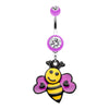 Bumble Bee Love Belly Button Ring-WildKlass Jewelry