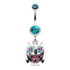 Baby Owl Sparkle Belly Button Ring-WildKlass Jewelry