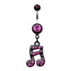 Sparkle Fun Music Note Dangle Belly Button Ring-WildKlass Jewelry