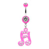 Sparkle Fun Music Note Dangle Belly Button Ring-WildKlass Jewelry