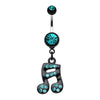 Sparkle Fun Music Note Dangle Belly Button Ring-WildKlass Jewelry
