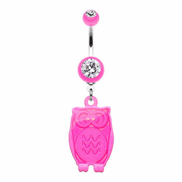 Intensity Owl Belly Button Ring-WildKlass Jewelry