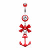 Cute Anchor Bow-Tie Belly Button Ring-WildKlass Jewelry