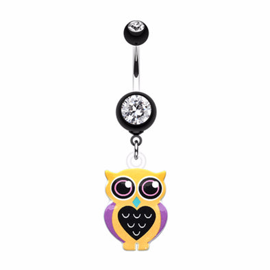 Owl Love Belly Button Ring-WildKlass Jewelry
