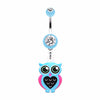 Owl Love Belly Button Ring-WildKlass Jewelry