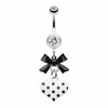 Polka Dot Heart and Bow Belly Button Ring-WildKlass Jewelry