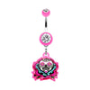 Sugar Skull Rose Belly Button Ring-WildKlass Jewelry