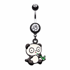 Darling Panda Bear Belly Button Ring-WildKlass Jewelry