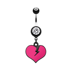 Broken Heart Belly Button Ring-WildKlass Jewelry