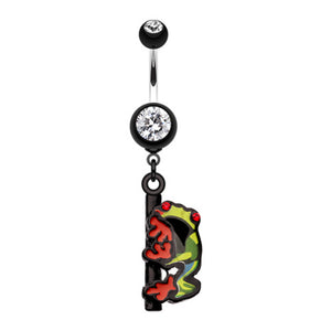 Dangling Gem Frog Belly Button Ring-WildKlass Jewelry