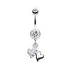 Hugging Hearts Luster Belly Button Ring-WildKlass Jewelry