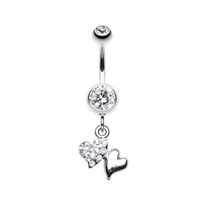Hugging Hearts Luster Belly Button Ring-WildKlass Jewelry