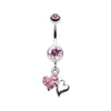 Hugging Hearts Luster Belly Button Ring-WildKlass Jewelry