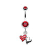 Hugging Hearts Luster Belly Button Ring-WildKlass Jewelry