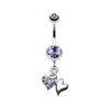 Hugging Hearts Luster Belly Button Ring-WildKlass Jewelry