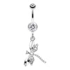 Dragonfly Wing Sparkle Belly Button Ring-WildKlass Jewelry