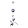 Dragonfly Wing Sparkle Belly Button Ring-WildKlass Jewelry