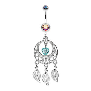 Heart Hoop Dream Catcher Belly Button Ring-WildKlass Jewelry
