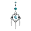 Heart Hoop Feather Dream Catcher Belly Button Ring-WildKlass Jewelry