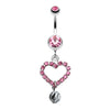 Heart Glittering Ball Belly Button Ring-WildKlass Jewelry