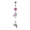 Dolphin Love Sparkle Belly Button Ring-WildKlass Jewelry