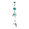 Dolphin Love Sparkle Belly Button Ring-WildKlass Jewelry