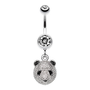 Adorable Panda Dangle Belly Button Ring-WildKlass Jewelry