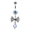 Dainty Bow Gem Sparkle Belly Button Ring-WildKlass Jewelry