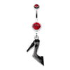 Black Stiletto High Heel Belly Button Ring-WildKlass Jewelry