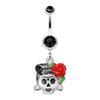 Dolled Up Sugar Skull Belly Button Ring-WildKlass Jewelry
