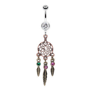 Majestic Elegance Dream Catcher Belly Button Ring-WildKlass Jewelry